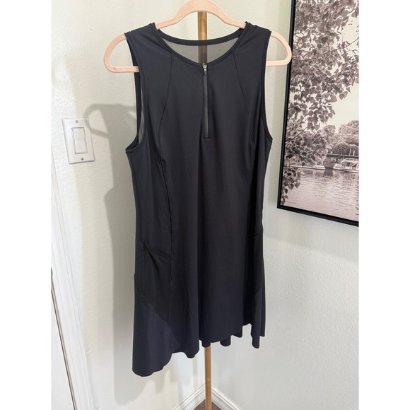 Athleta Dresses & Skirts - Athleta Womens XL Black Quarter Zip Sleeveless Mesh Back Athletic Tennis Dress